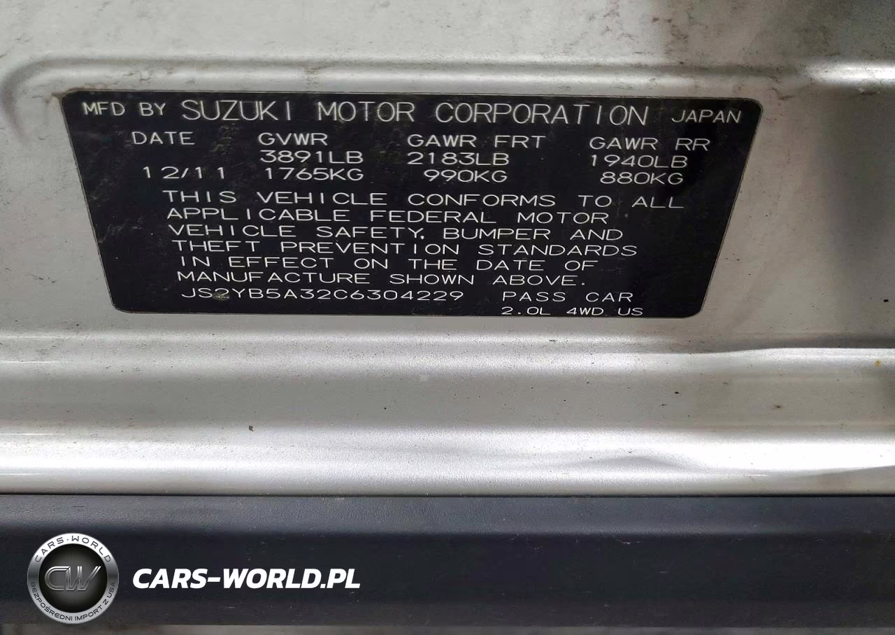 2012 Suzuki Sx4 VIN:JS2YB5A32C6304229 - 12