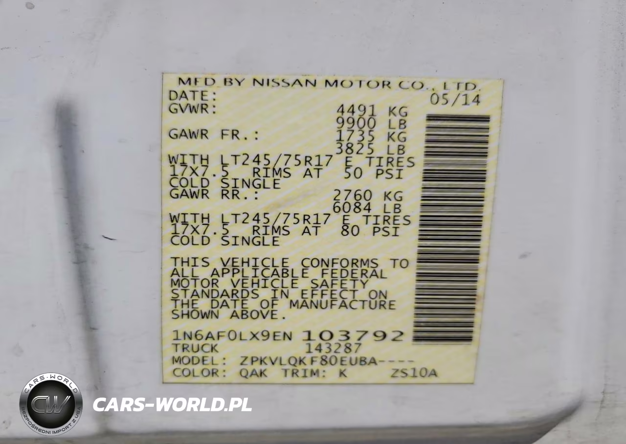 2014 Nissan Nv 2500 Hd S VIN:1N6AF0LX9EN103792 - 12