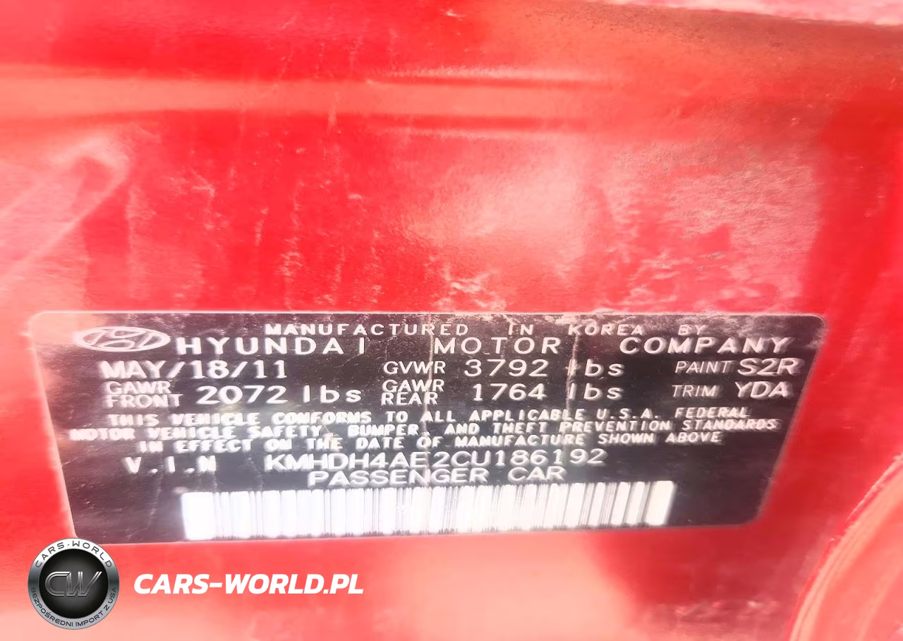 2012 Hyundai Elantra Limited VIN:KMHDH4AE2CU186192 - 12