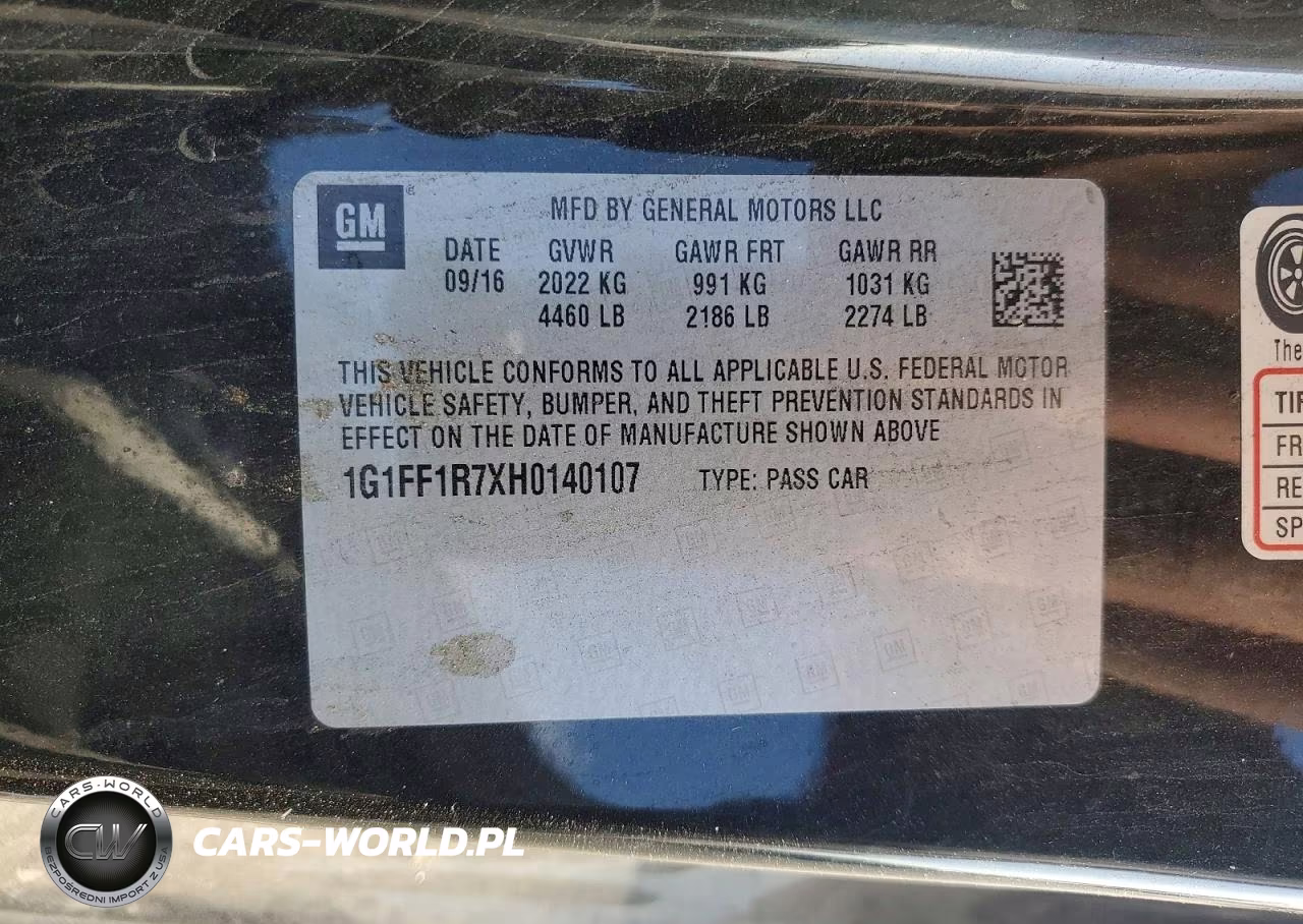 2017 Chevrolet Camaro Ss VIN:1G1FF1R7XH0140107 - 12