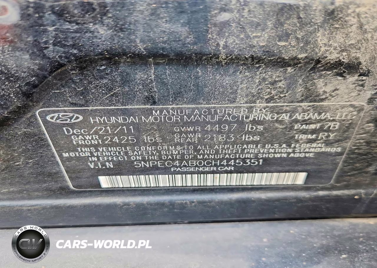 2012 Hyundai Sonata Se 2.0T VIN:5NPEC4AB0CH445351 - 12