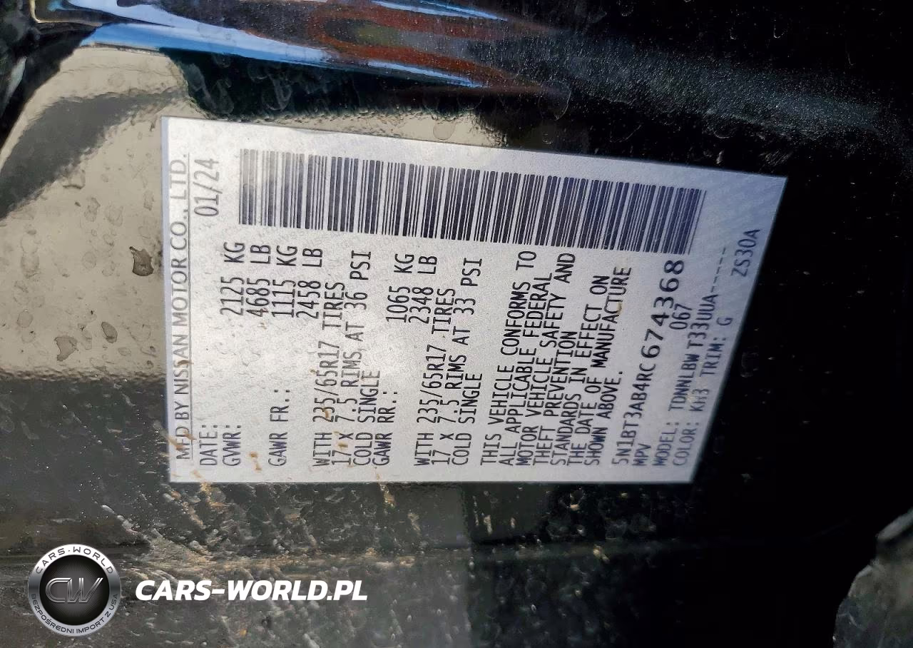 2024 Nissan Rogue S VIN:5N1BT3AB4RC674368 - 13