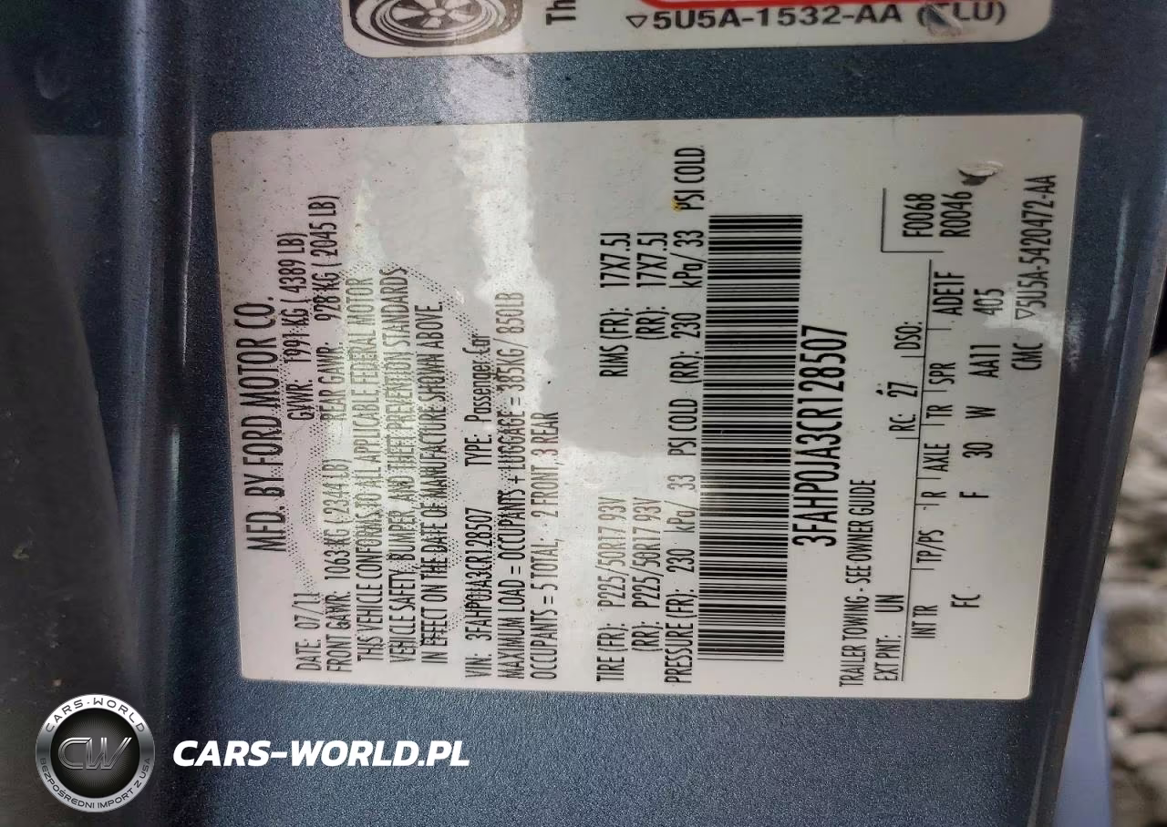 2012 Ford Fusion Sel VIN:3FAHP0JA3CR128507 - 12