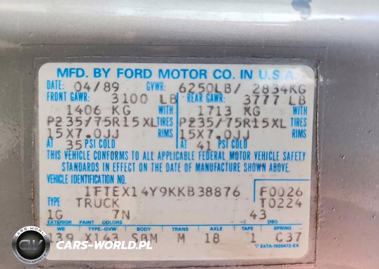 1989 Ford F VIN:1FTEX14Y9KKB38876 - 13
