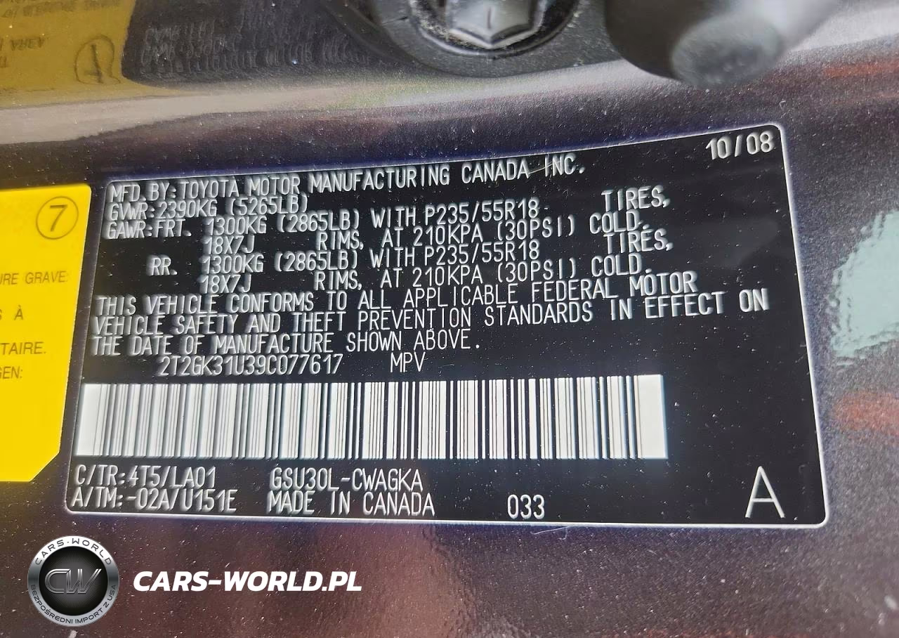 2009 Lexus Rx 350 VIN:2T2GK31U39C077617 - 14