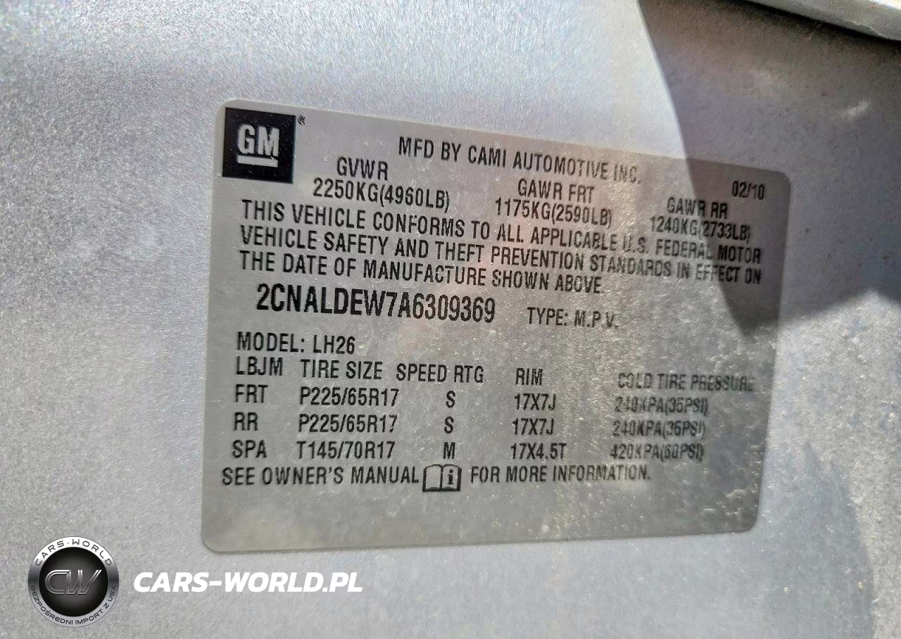 2010 Chevrolet Equinox Lt VIN:2CNALDEW7A6309369 - 13
