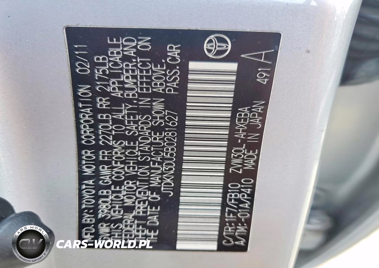 2011 Toyota Prius Two VIN:JTDKN3DU5B0281627 - 12