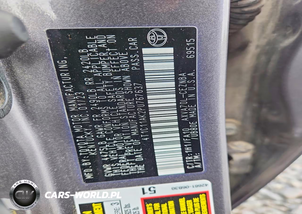 2023 Toyota Camry Le VIN:4T1C11AK2PU767637 - 12