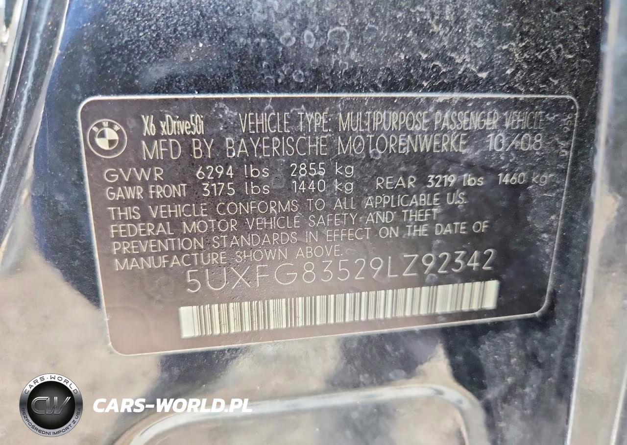 2009 BMW X6 VIN:5UXFG83529LZ92342 - 13