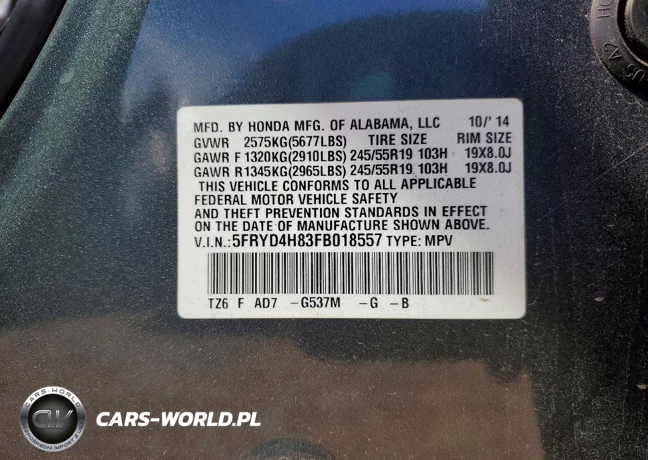 2015 Acura Mdx Advance VIN:5FRYD4H83FB018557 - 13