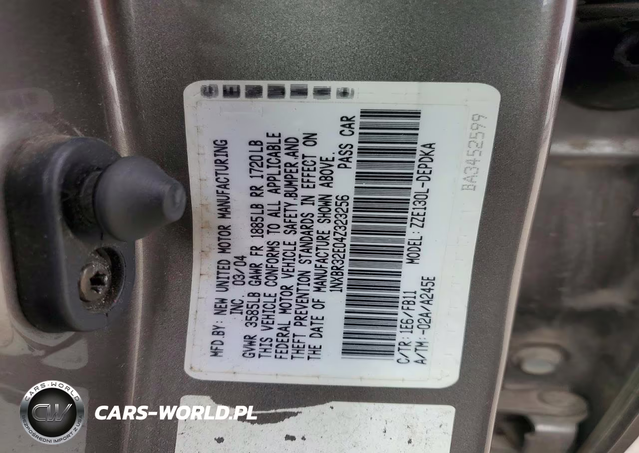 2004 Toyota Corolla Ce VIN:1NXBR32E04Z323256 - 12