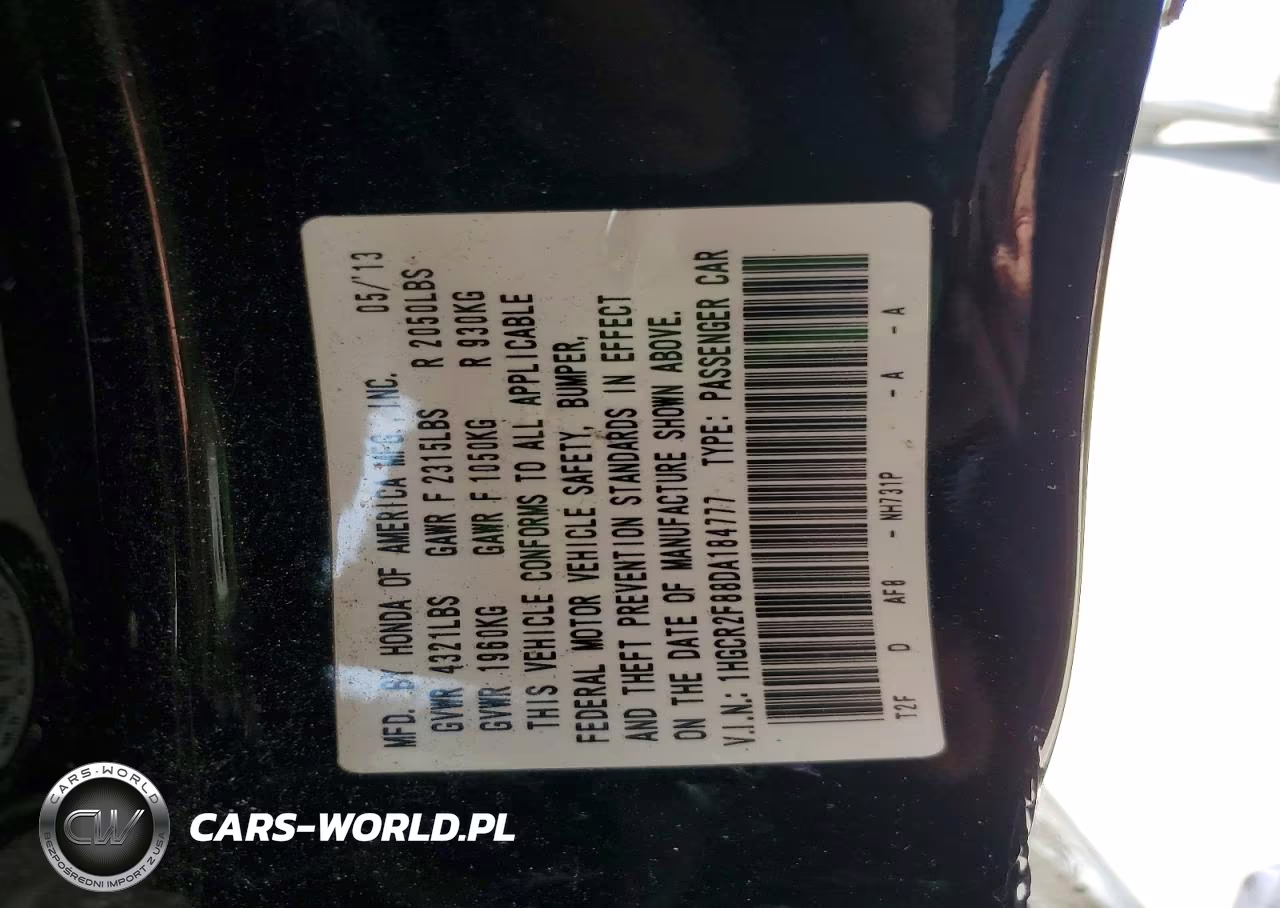 2013 Honda Accord Exl VIN:1HGCR2F88DA184777 - 12
