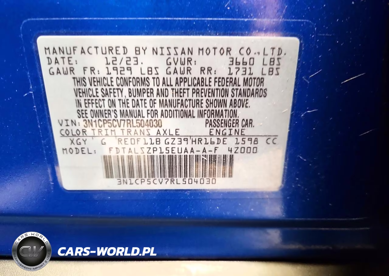 2024 Nissan Kicks Sv VIN:3N1CP5CV7RL504030 - 14