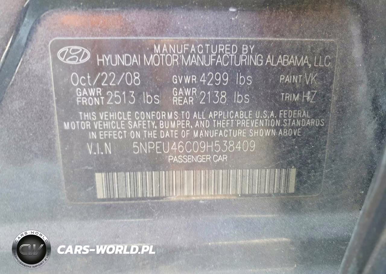 2009 Hyundai Sonata Limited VIN:5NPEU46C09H538409 - 12