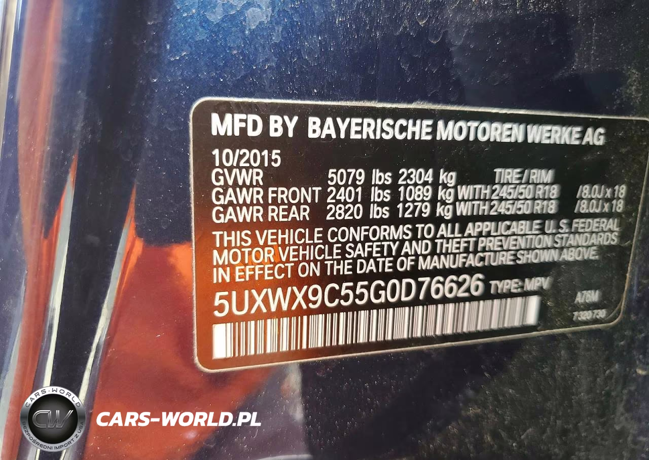 2016 BMW X3 xDrive28I VIN:5UXWX9C55G0D76626 - 13