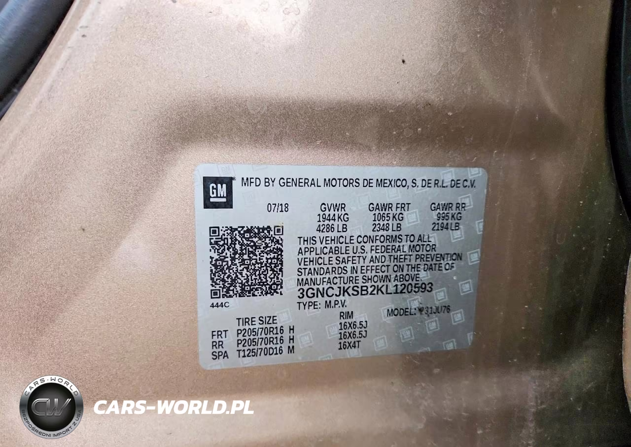 2019 Chevrolet Trax Ls VIN:3GNCJKSB2KL120593 - 13