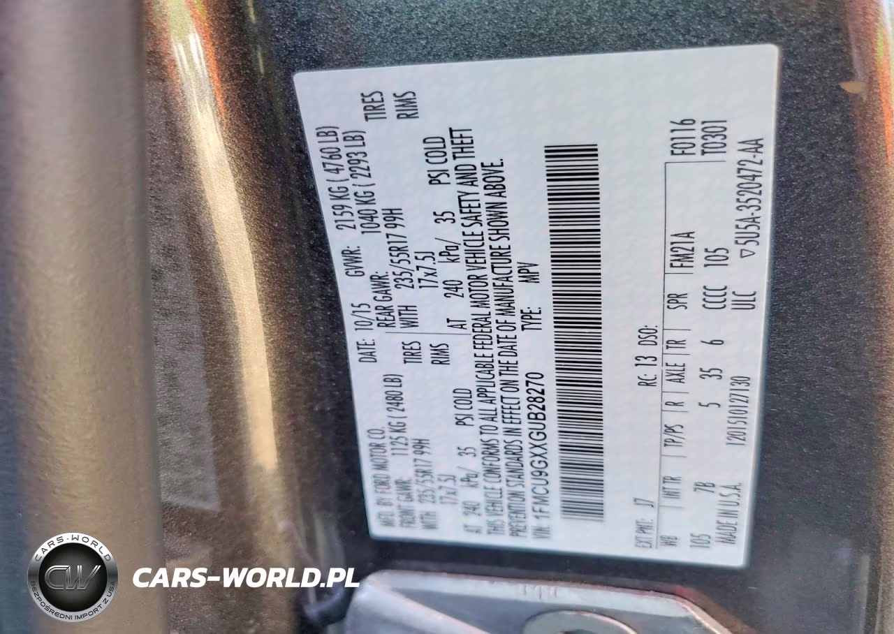 2016 Ford Escape Se VIN:1FMCU9GXXGUB28270 - 12