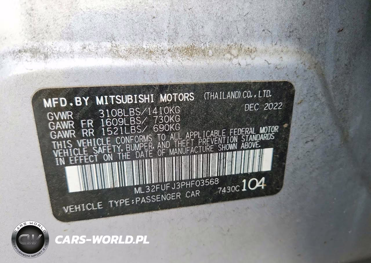 2023 Mitsubishi Mirage G4 Es VIN:ML32FUFJ3PHF03568 - 12