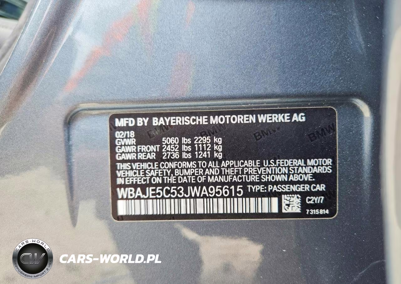 2018 BMW 540 I VIN:WBAJE5C53JWA95615 - 12