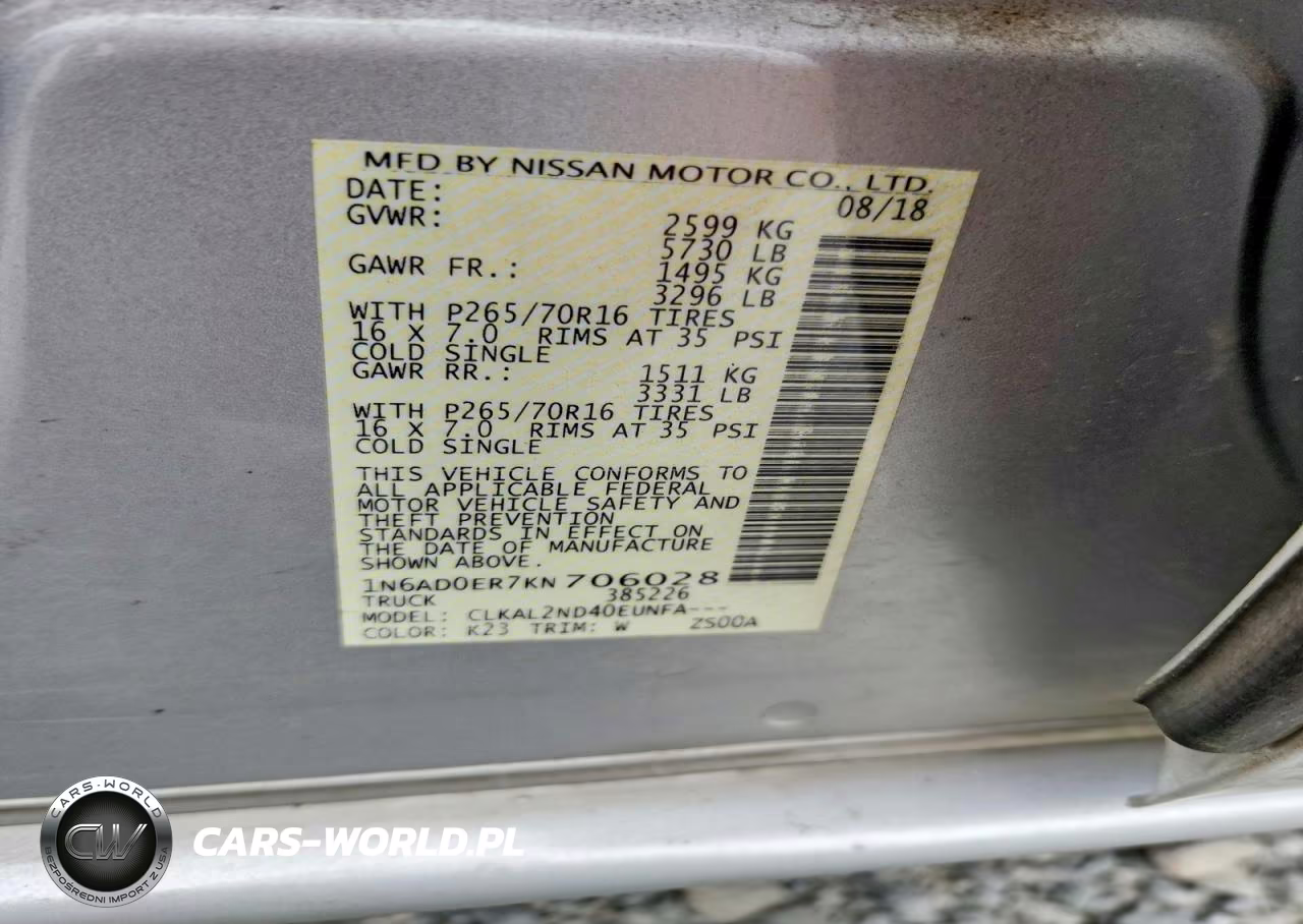 2019 Nissan Frontier Sv VIN:1N6AD0ER7KN706028 - 13