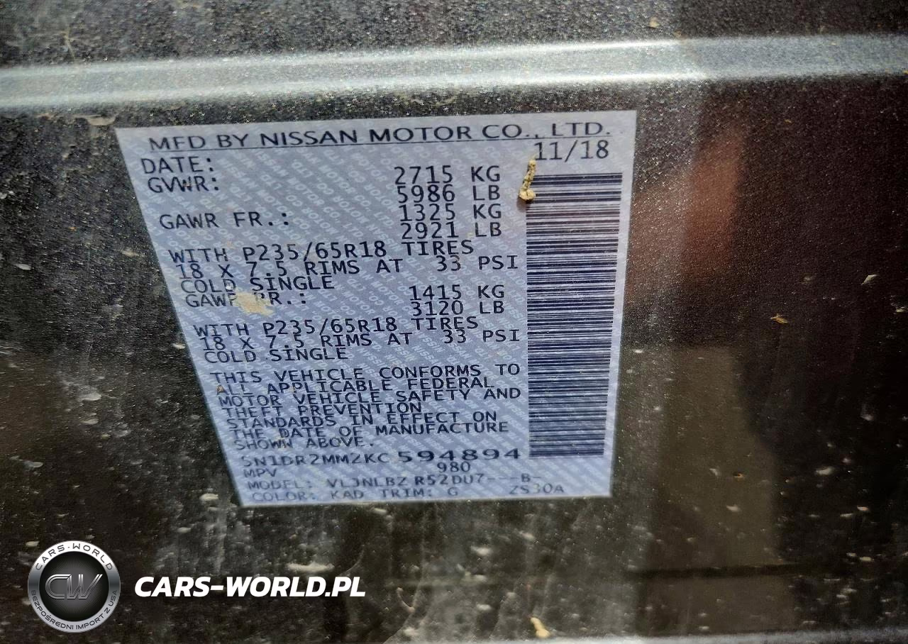 2019 Nissan Pathfinder S VIN:5N1DR2MM2KC594894 - 13