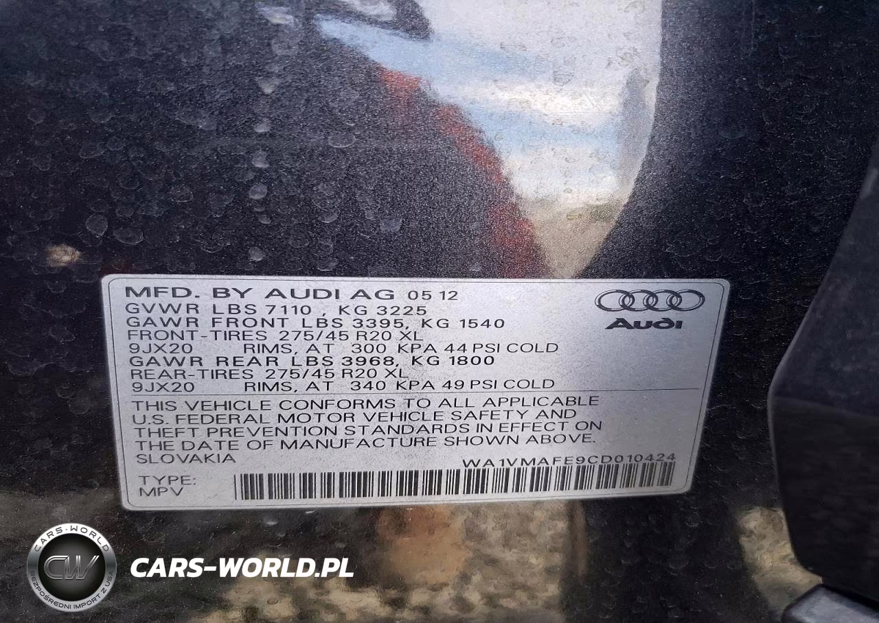 2012 Audi Q7 Prestige VIN:WA1VMAFE9CD010424 - 14