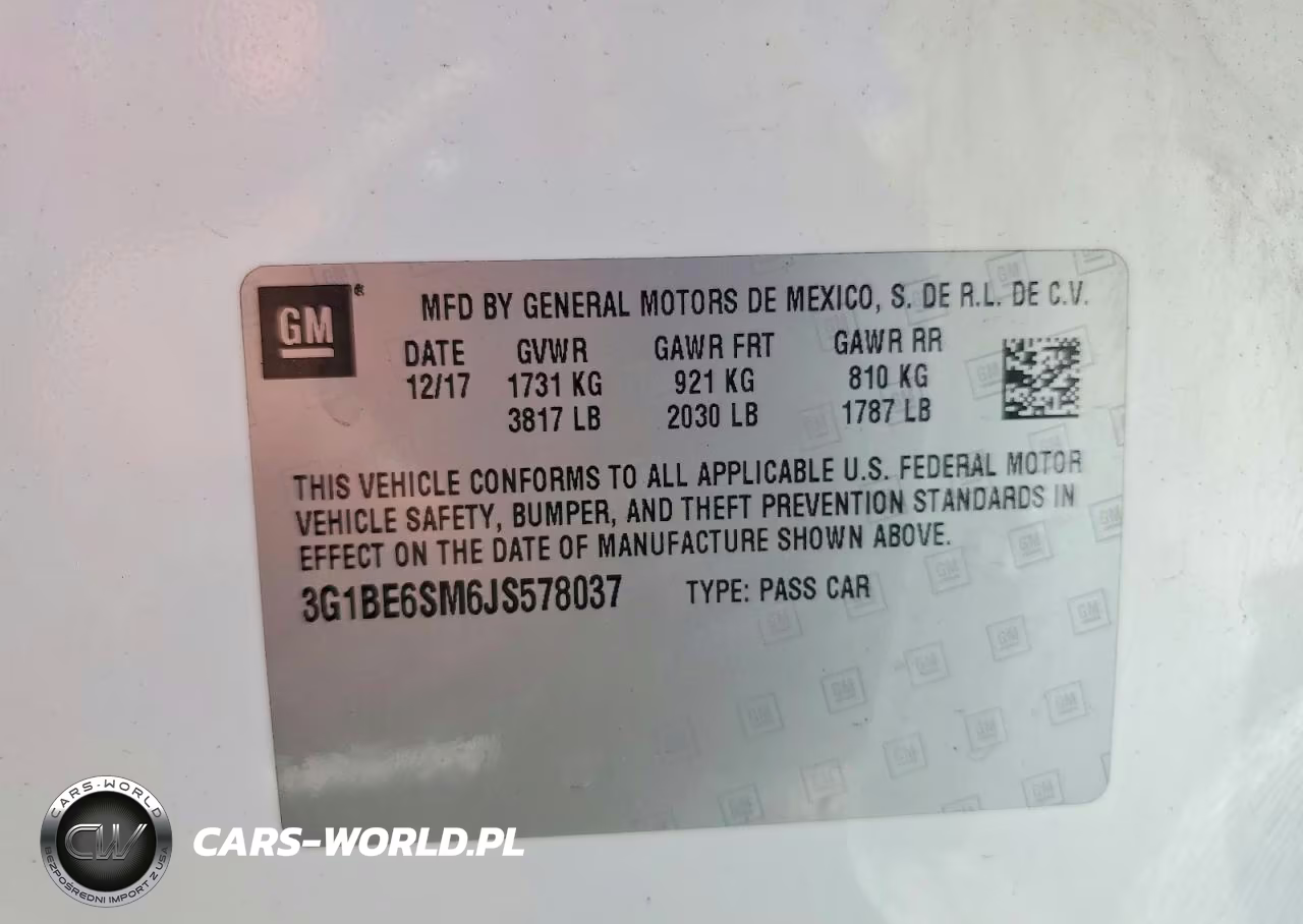2018 Chevrolet Cruze Lt VIN:3G1BE6SM6JS578037 - 13