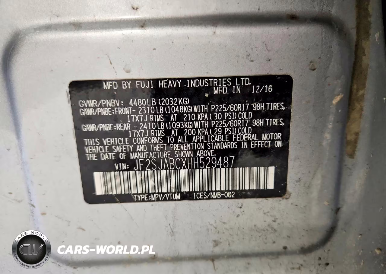 2017 Subaru Forester 2.5I VIN:JF2SJABCXHH529487 - 13