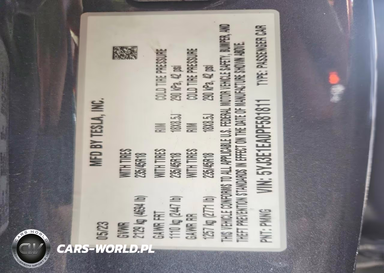 2023 Tesla Model 3 VIN:5YJ3E1EA0PF581811 - 12