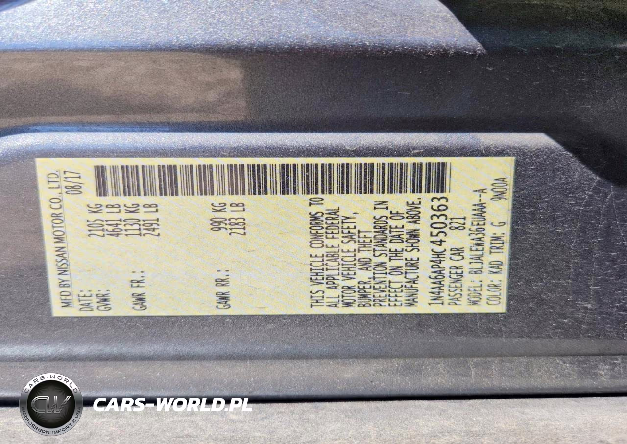 2017 Nissan Maxima 3.5 Sl VIN:1N4AA6AP4HC450363 - 12