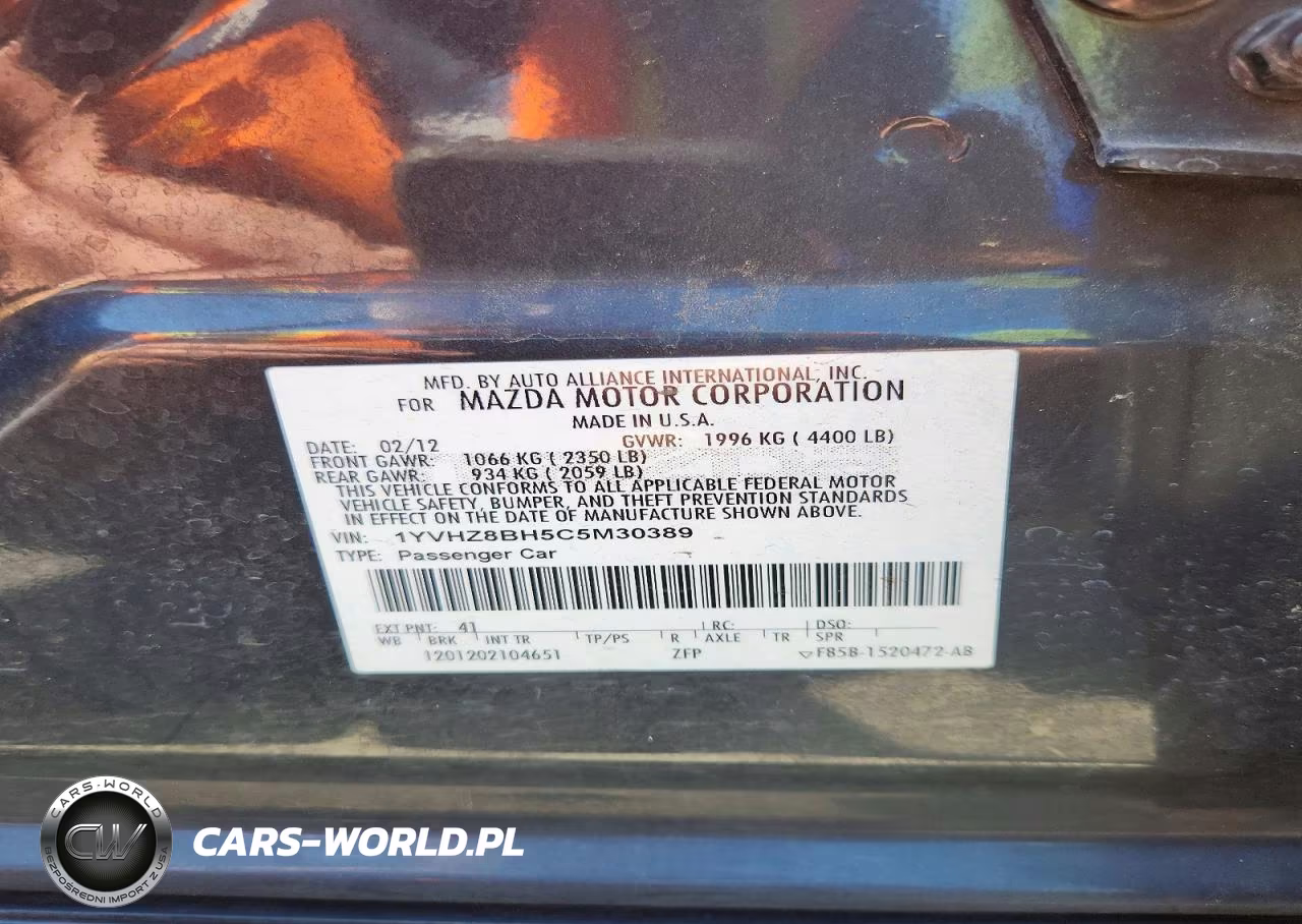 2012 Mazda 6 I VIN:1YVHZ8BH5C5M30389 - 12