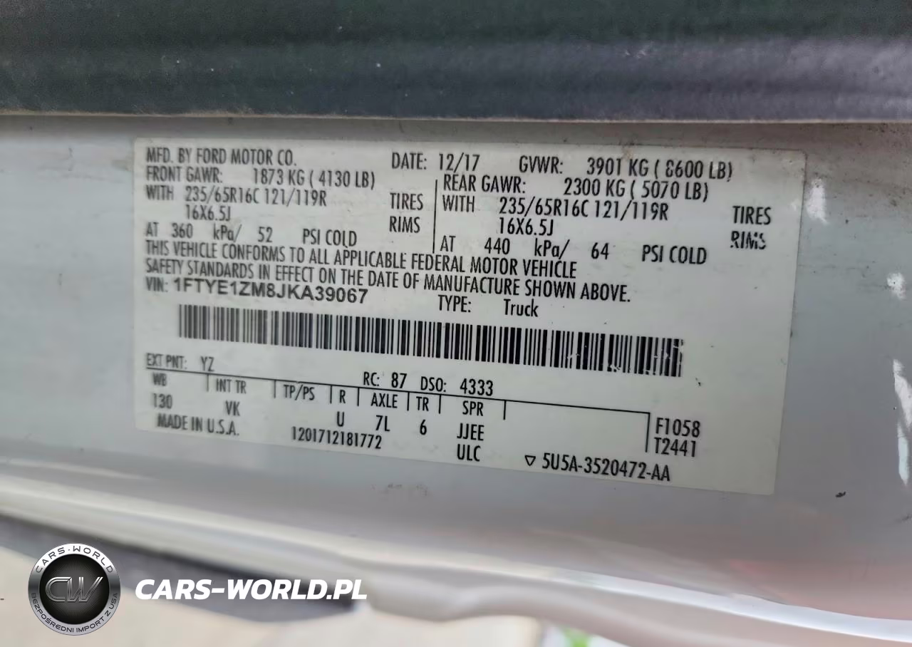 2018 Ford Transit T-150 VIN:1FTYE1ZM8JKA39067 - 13