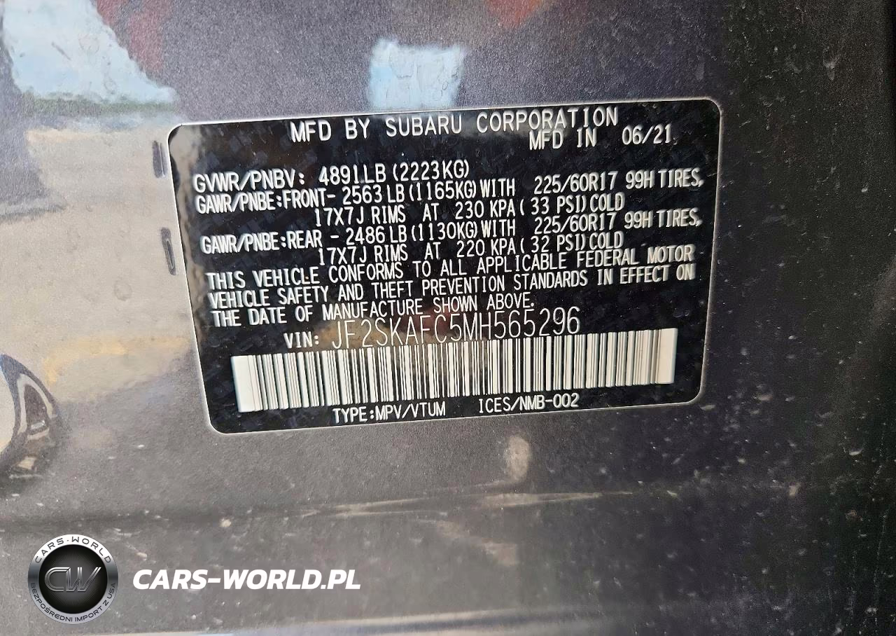 2021 Subaru Forester Premium VIN:JF2SKAFC5MH565296 - 14