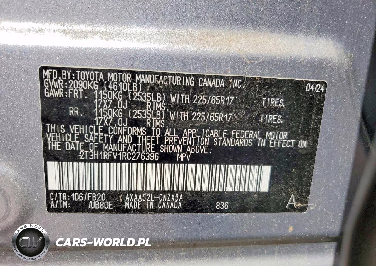 2024 Toyota Rav4 Le VIN:2T3H1RFV1RC276396 - 13