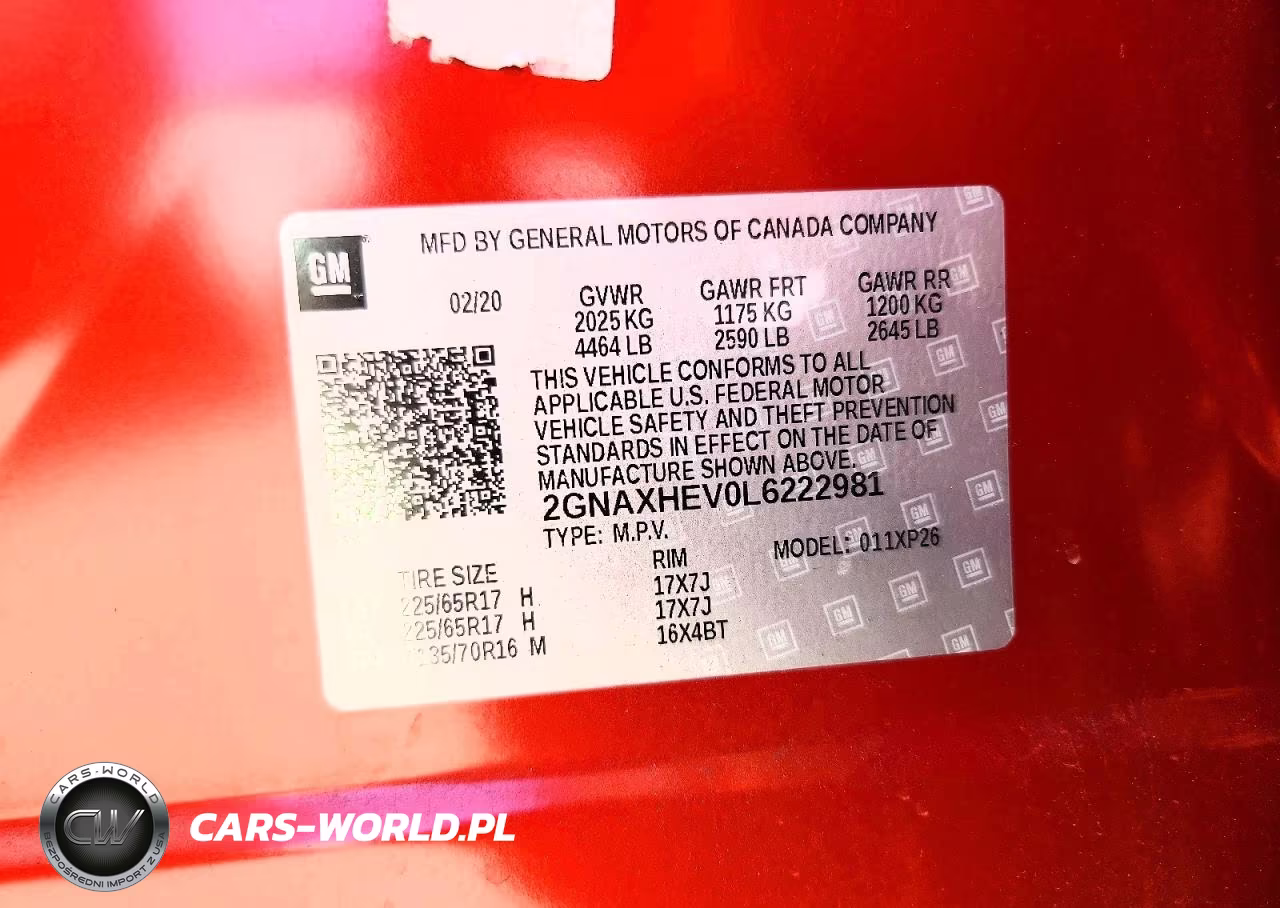 2020 Chevrolet Equinox Ls VIN:2GNAXHEV0L6222981 - 13