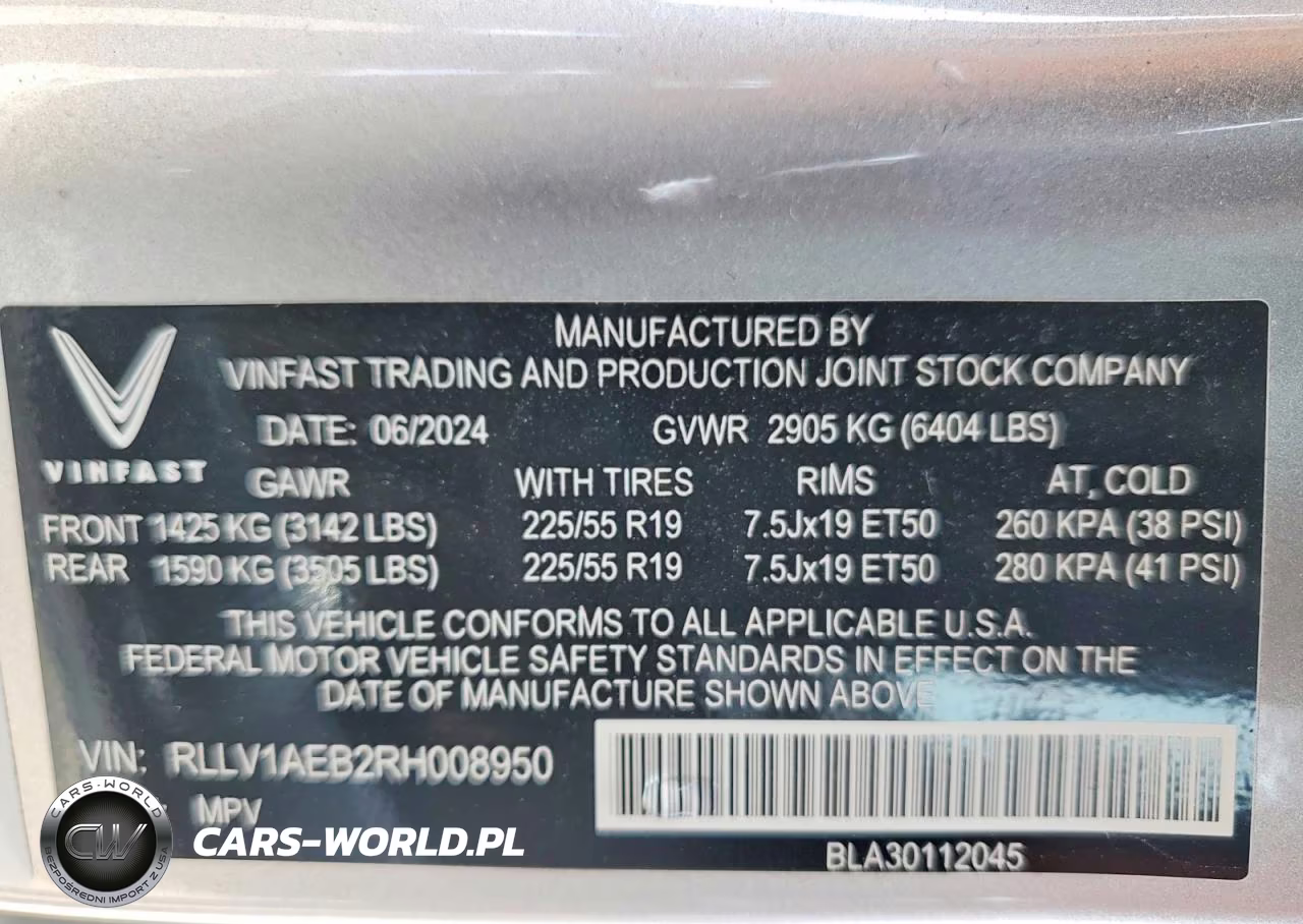 2024 Vinfast Trading And Production Vf 8 Eco VIN:RLLV1AEB2RH008950 - 12