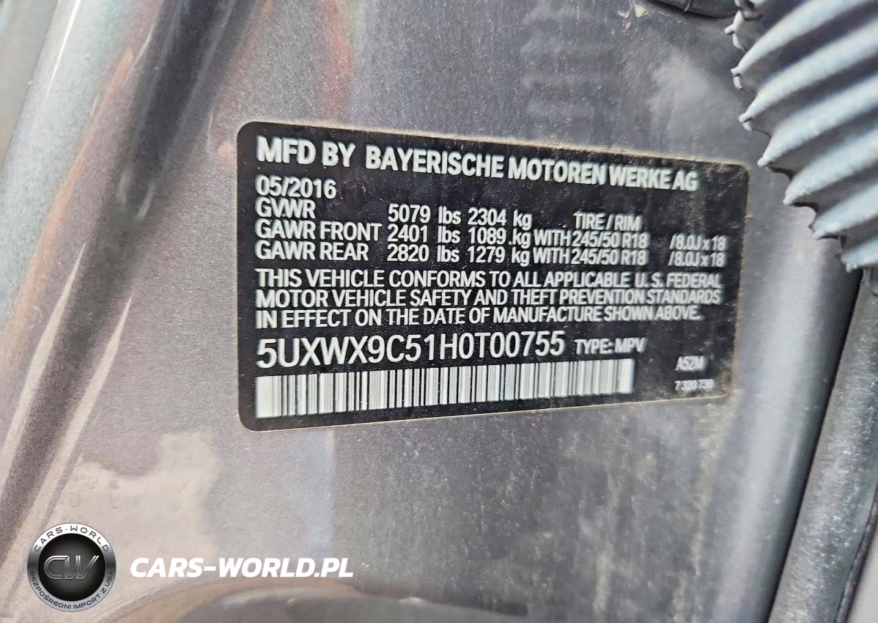 2017 BMW X3 xDrive28I VIN:5UXWX9C51H0T00755 - 12
