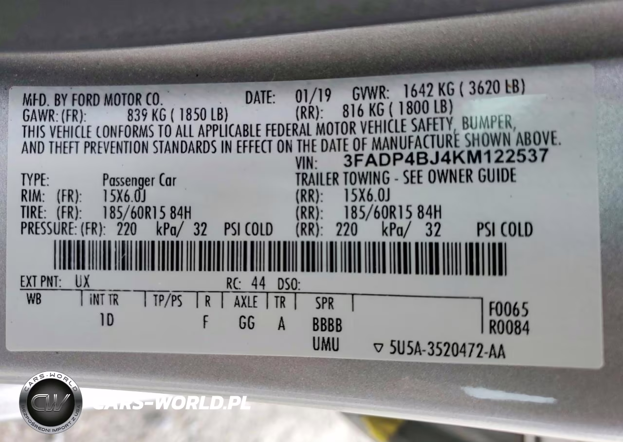 2019 Ford Fiesta Se VIN:3FADP4BJ4KM122537 - 12