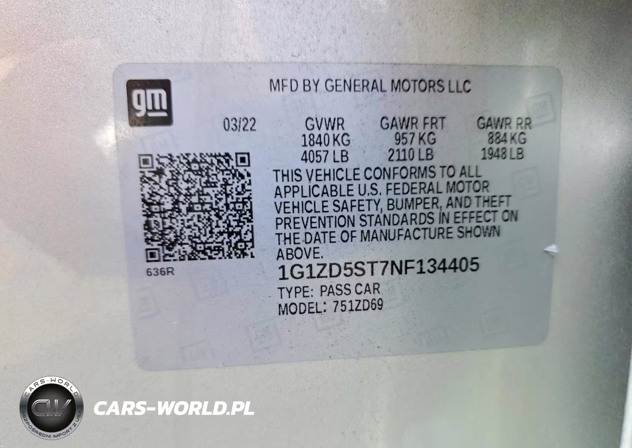 2022 Chevrolet Malibu Lt VIN:1G1ZD5ST7NF134405 - 13