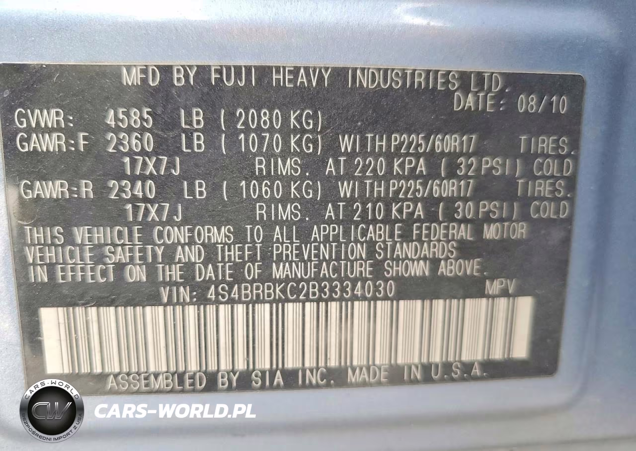 2011 Subaru Outback 2.5I Limited VIN:4S4BRBKC2B3334030 - 13