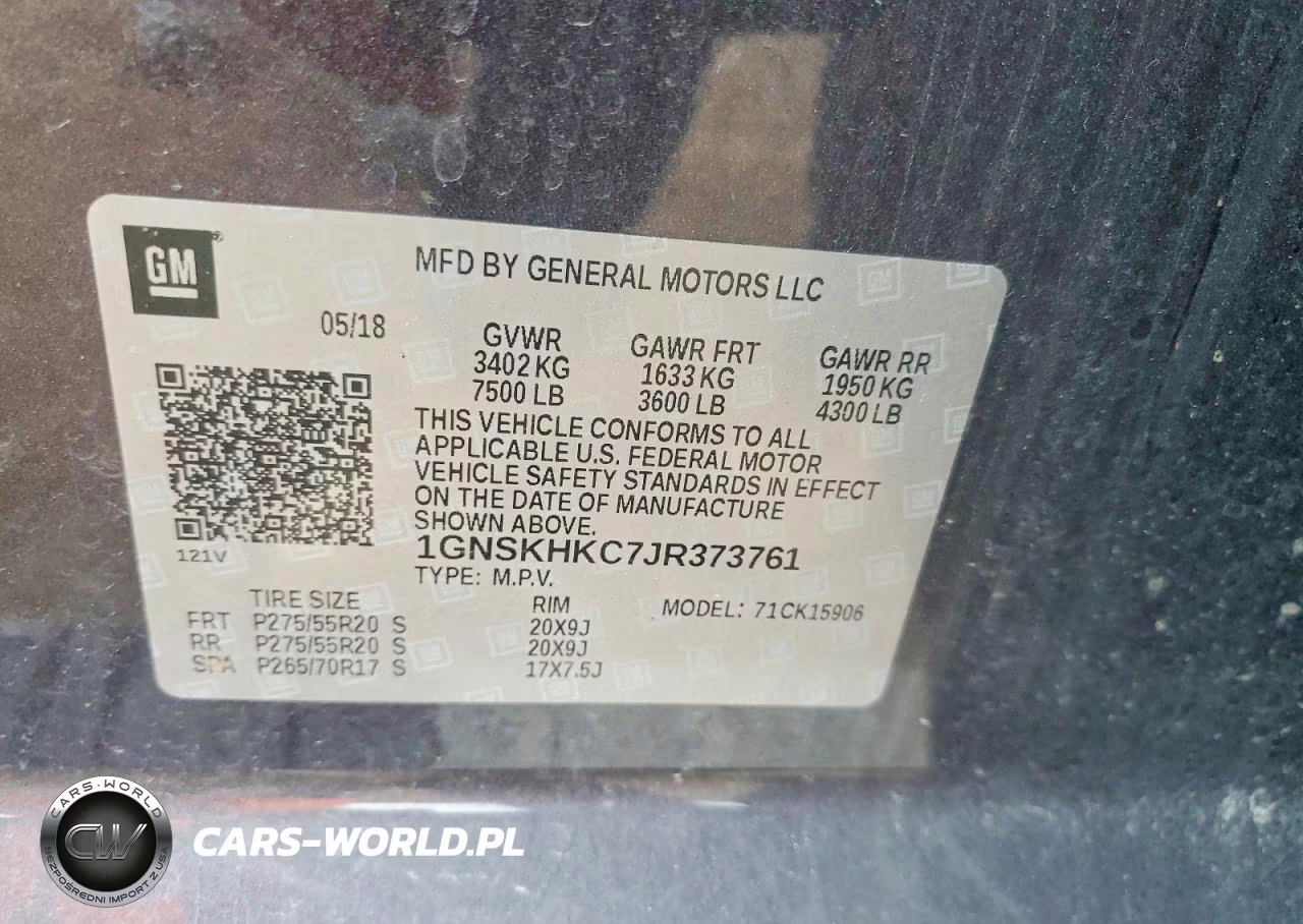 2018 Chevrolet Suburban 1500 Lt 4D VIN:1GNSKHKC7JR373761 - 13