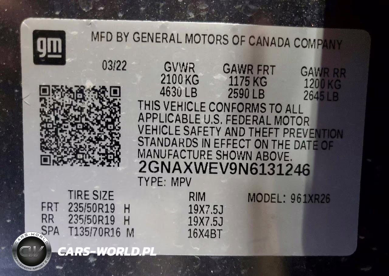 2022 Chevrolet Equinox Rs VIN:2GNAXWEV9N6131246 - 14