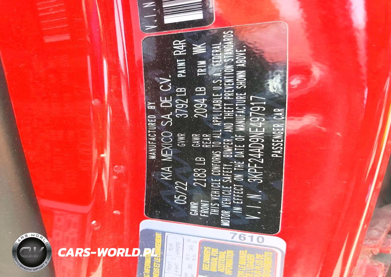 2022 Kia Forte Lxs VIN:3KPF24AD9NE497917 - 12
