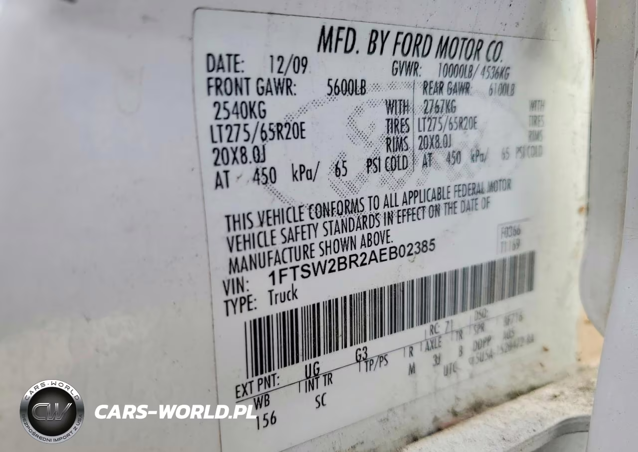 2010 Ford F250 Super Duty VIN:1FTSW2BR2AEB02385 - 12