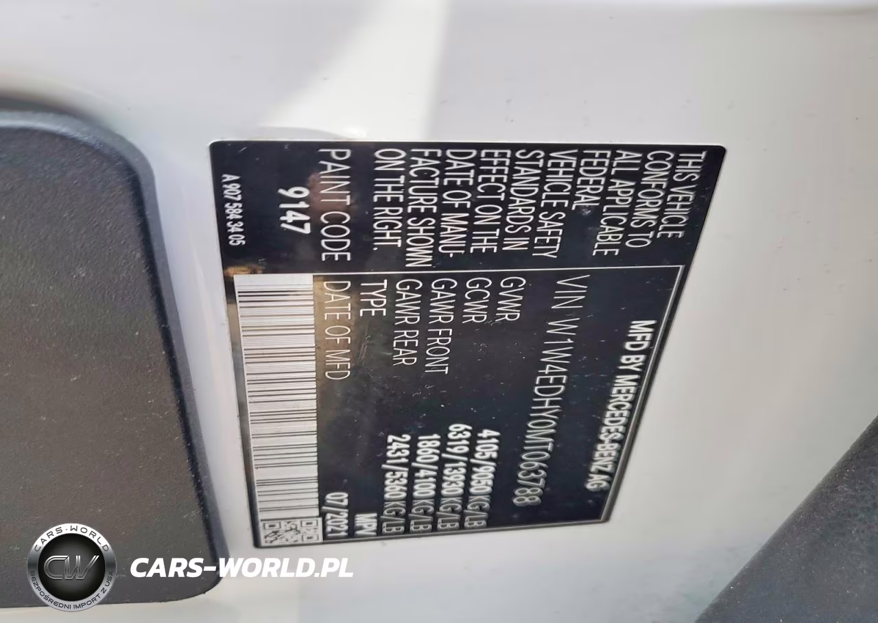 2021 Mercedes-Benz Sprinter 2500 VIN:W1W4EDHY0MT063788 - 12