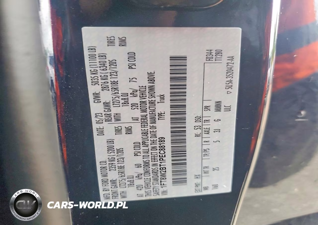 2023 Ford F250 Super Duty VIN:1FT8W2BT1PEC88189 - 12