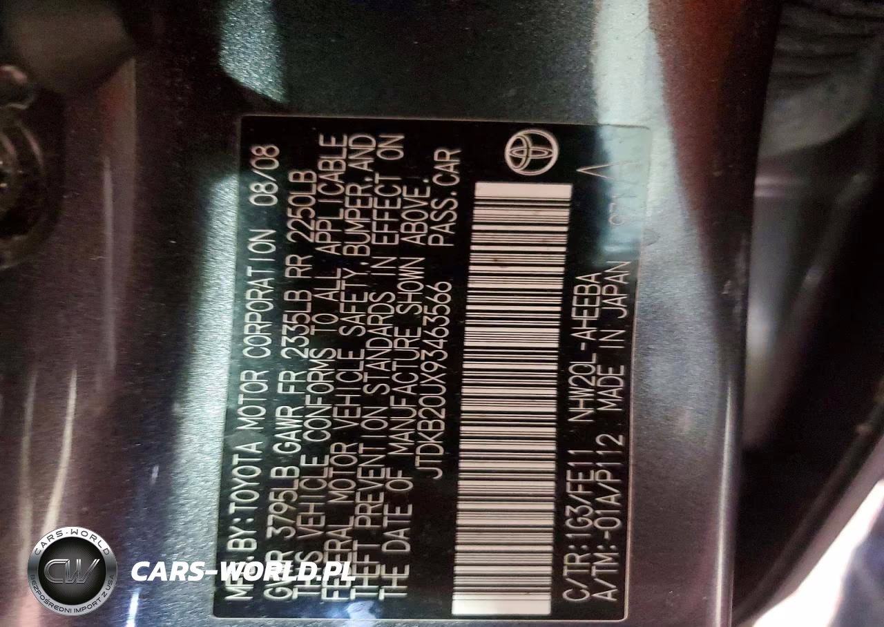 2009 Toyota Prius Base VIN:JTDKB20UX93463566 - 12