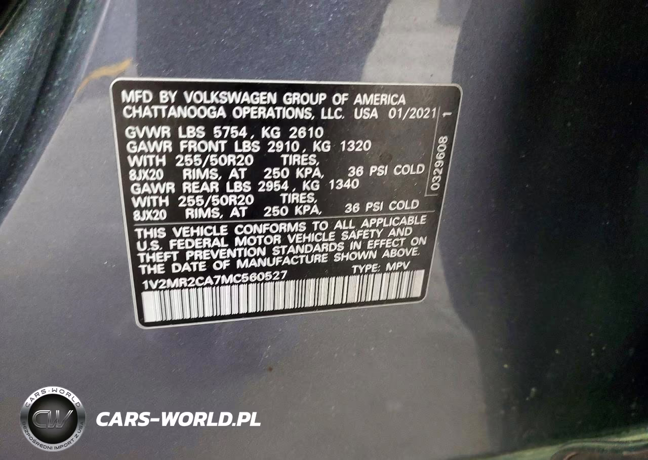 2021 Volkswagen Atlas VIN:1V2MR2CA7MC560527 - 13