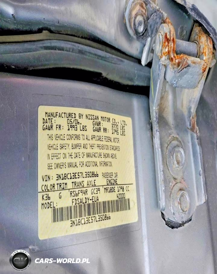 2007 Nissan Versa 1.8 S VIN:3N1BC13E57L350866 - 12