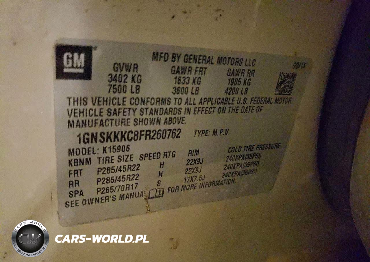 2015 Chevrolet Suburban K1500 Ltz VIN:1GNSKKKC8FR260762 - 14